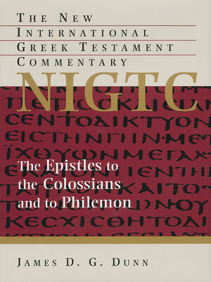 cover image of The Epistles to the Colossians and to Philemon